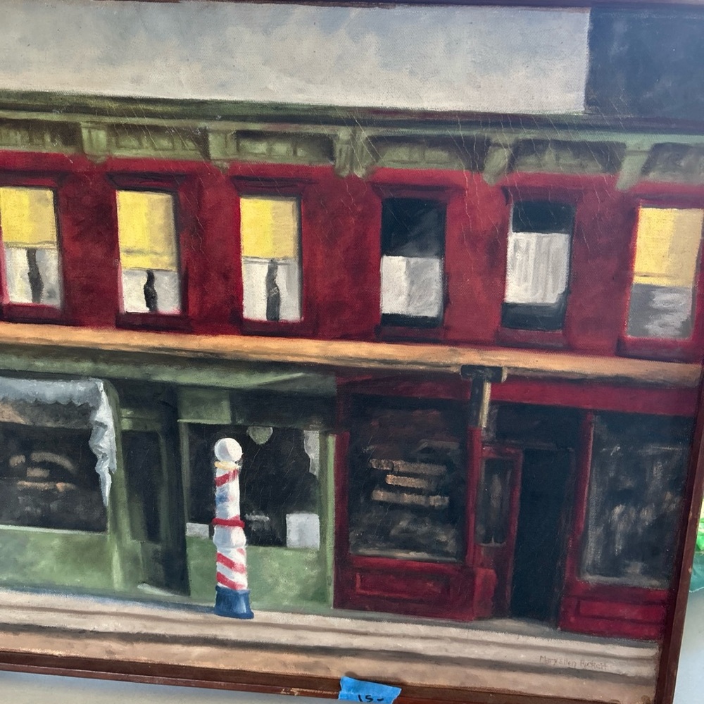 Vintage Urban Street Scene Painting